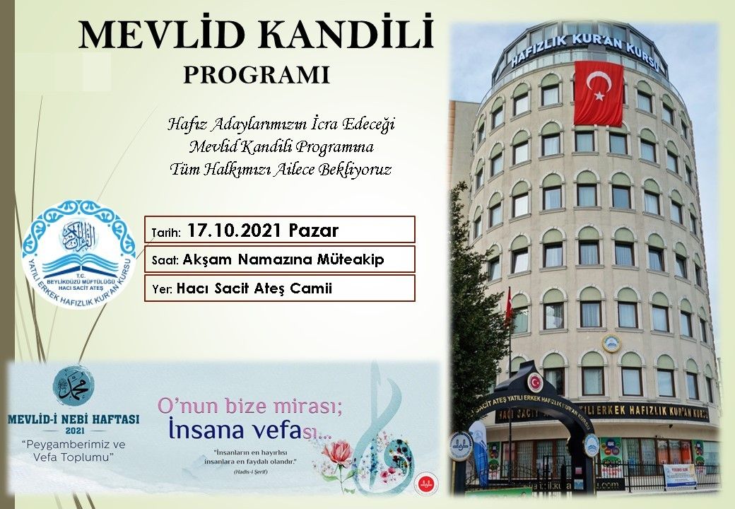 Mevlid Kandilimiz Mübarek Olsun